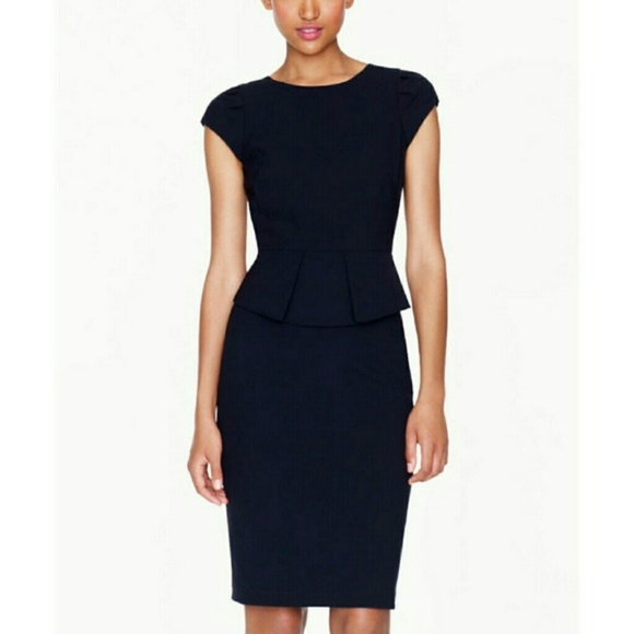 J. Crew Dresses & Skirts - J.Crew Black Peplum Wool Stretch Career Dress